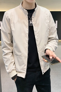 春季新款外套男韩版潮流时尚帅气小立领百搭夹克J图片