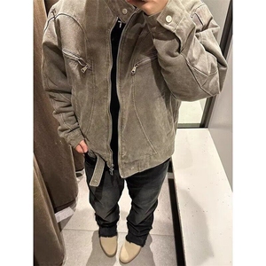 牛仔布防风外穿做旧重磅夹克男士青年运动常规款秋冬直下摆长袖潮图片
