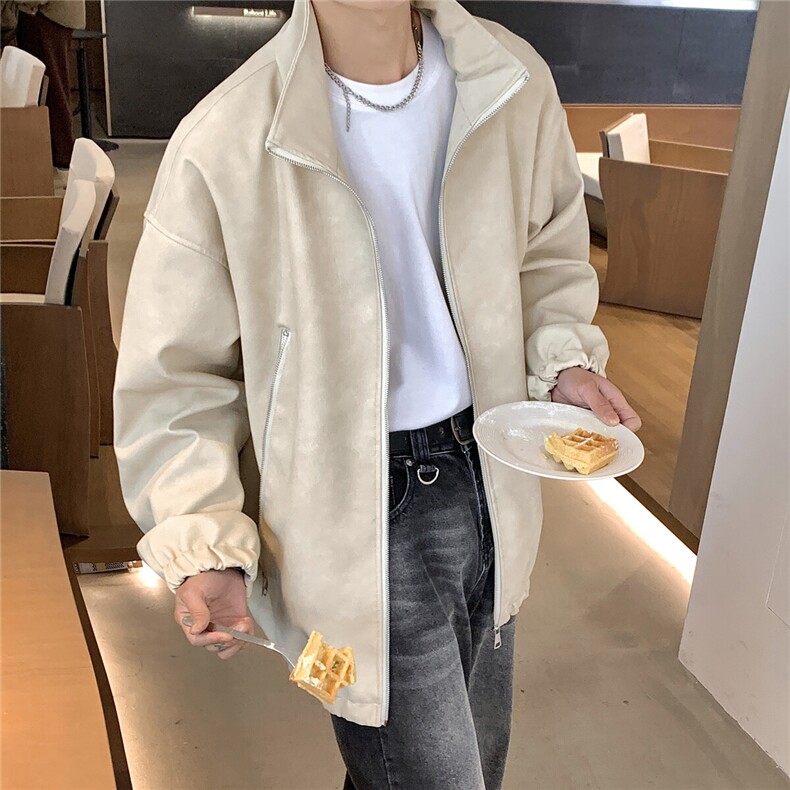 1美式复古做旧双拉链大口袋PU皮大码M-5XL夹克男JK77777P95控128,男装夹克,星座226-2
