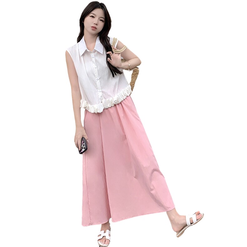 无袖衬衫半身裙套装女2025年夏季RF2C290-5856#-P120-K176,女装套装/套裙,蝶眷