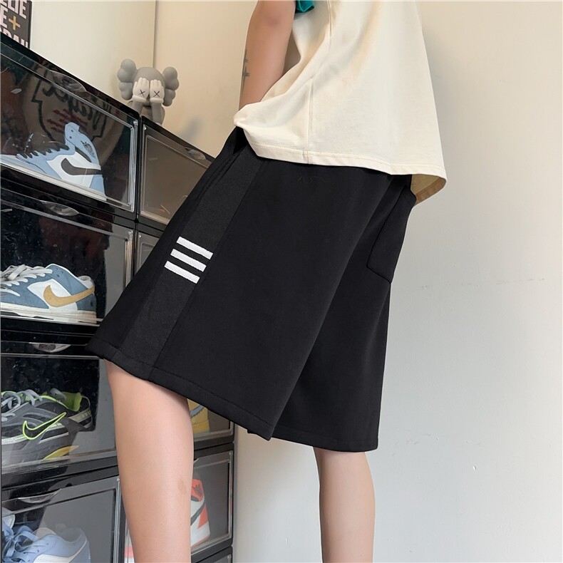 抖音品质夏季新款美式运动三条杠宽松短裤B315-K25570-特p30控58,男装休闲裤,电商B315