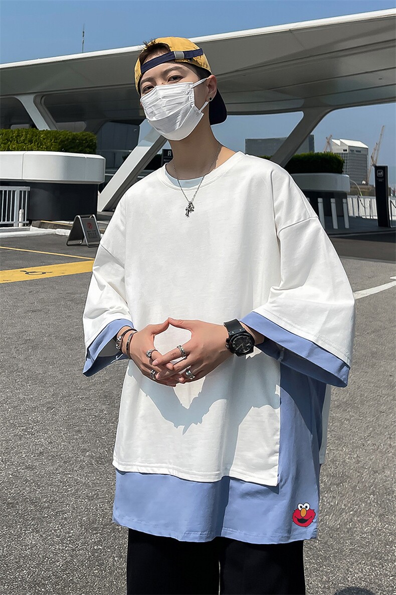 港风玮电商A088-DH4001-TP28100夏季新款宽松短袖T恤控48,男装T恤,电商A088