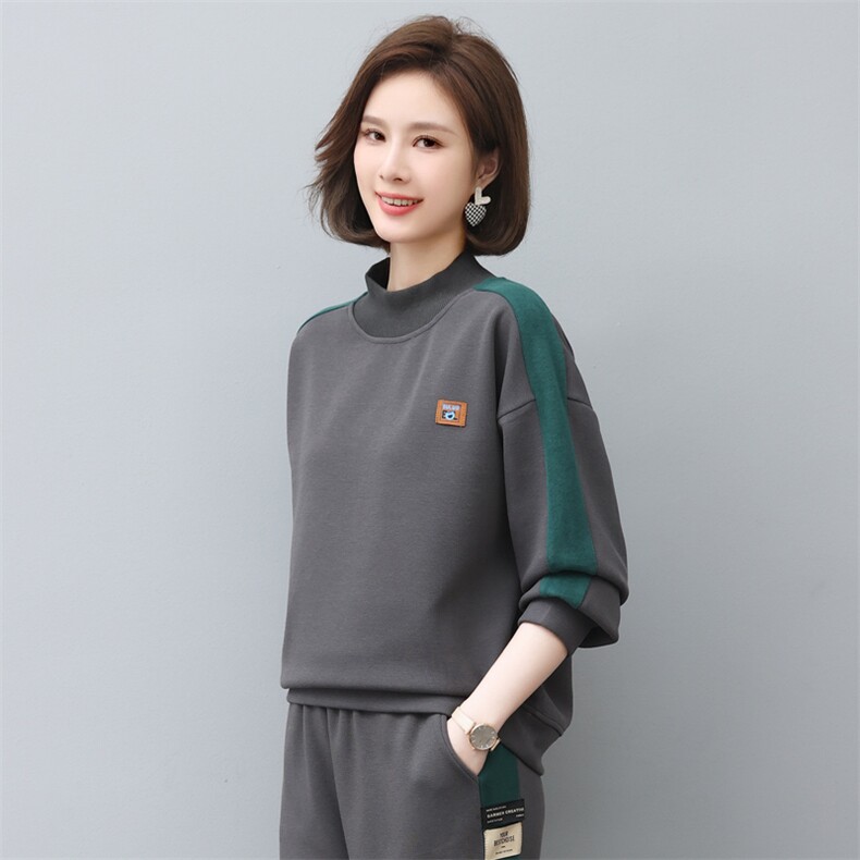 加绒女士卫衣2025秋冬季新款时尚休闲运动洋气减龄妈妈,女装卫衣/绒衫,涵誉