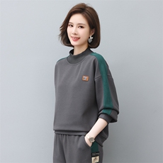 加绒女士卫衣2025秋冬季新款时尚休闲运动洋气减龄妈妈，女装卫衣/绒衫，涵誉