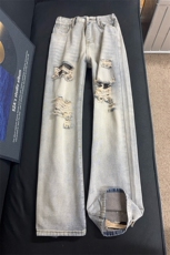 B221美式ins高街暗黑宽松直筒破洞牛仔裤LK25501-特P45控78，男装牛仔裤，电商B221