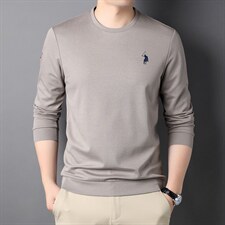 D77192钱塘2020-2秋季薄款男士时尚休闲百搭圆领修身长袖T恤P59，男装T恤，钱塘207-2