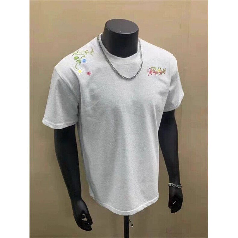 DXT51HH-P38美式花卉刺绣短袖t恤男女夏季潮牌cleanfit半袖,男装T恤,星座1007（原301D）