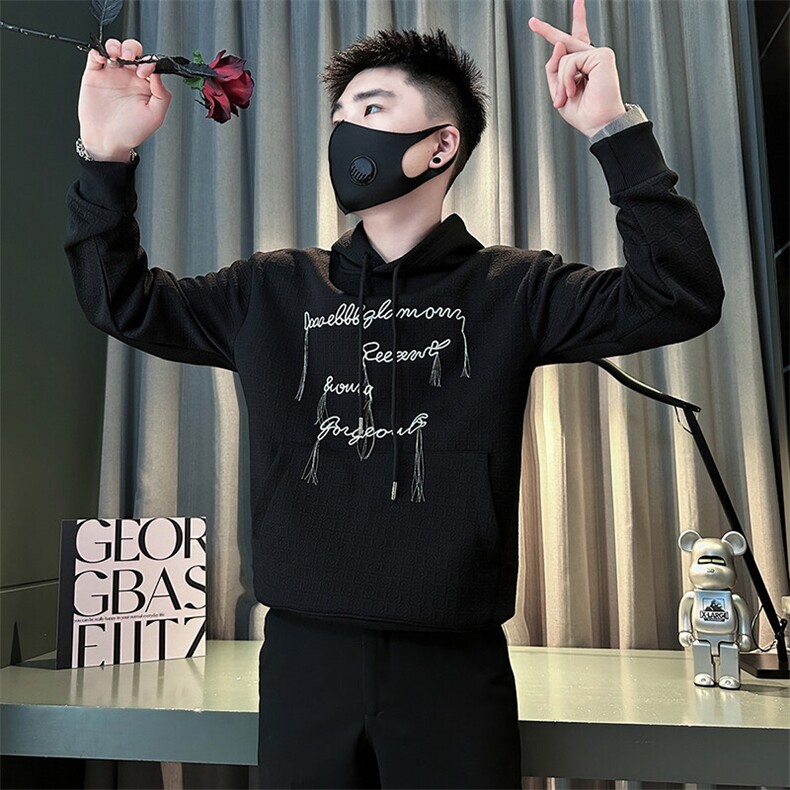 痞帅高级感刺绣男士连帽卫衣外套社会小伙店主风301C-WY51P68控98,男装卫衣,星座301C（原B323）