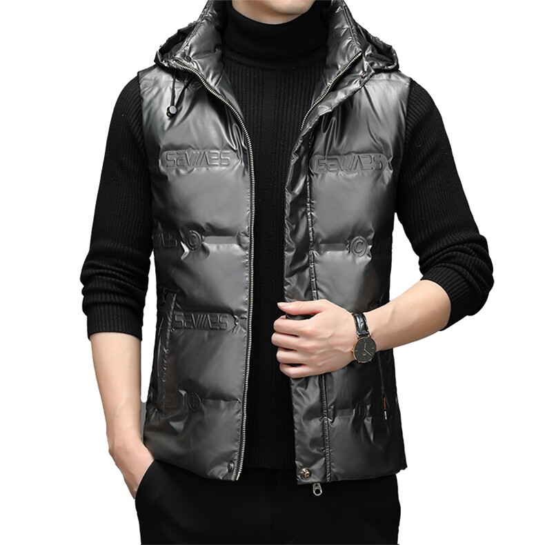 新款2023冬季商务休闲羽绒马甲脱卸帽中年男士外套SFT98828-P145,男装背心/马甲,电商B212（原钱塘6029）