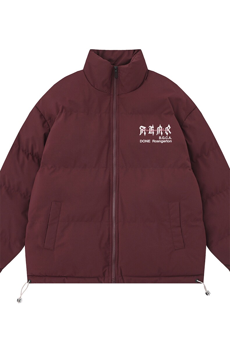 白底冬季时尚百搭宽松字母印花加厚棉服外套MY2080特批65控98,男装棉衣,电商A247-1