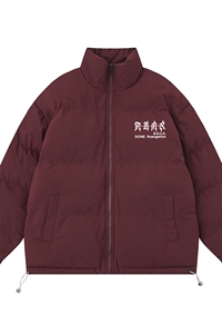 白底冬季时尚百搭宽松字母印花加厚棉服外套MY2080特批65控98图片