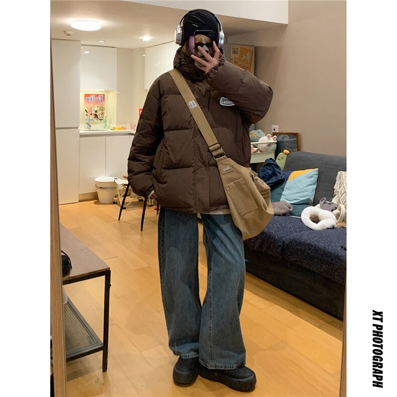 中性民宿风新标白鸭绒贴标连帽羽绒服A268-YR361P225控298,男装羽绒服,电商A268