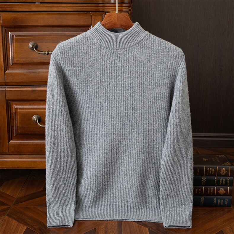 青春流行2024年秋季套头半高领长袖插肩袖羊毛衫潮男装，男装羊毛衫，端硕羊绒