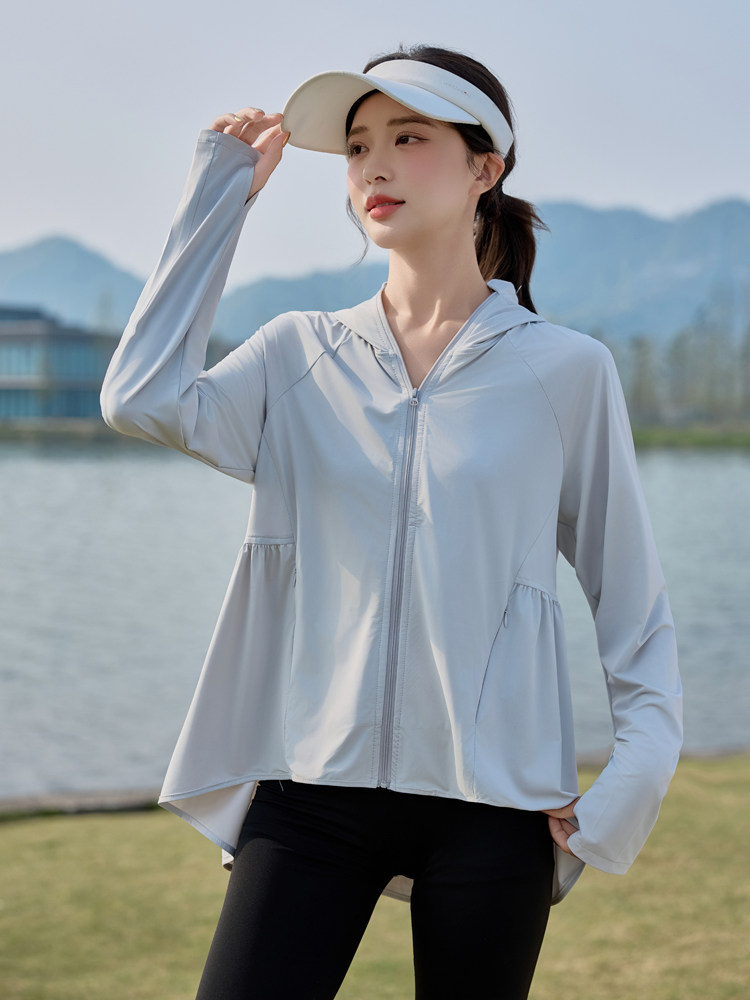 冰感透气连帽防晒衣女2025夏季新款UPF50+防紫外线薄款防晒服外套,女装防晒衣,悦祺