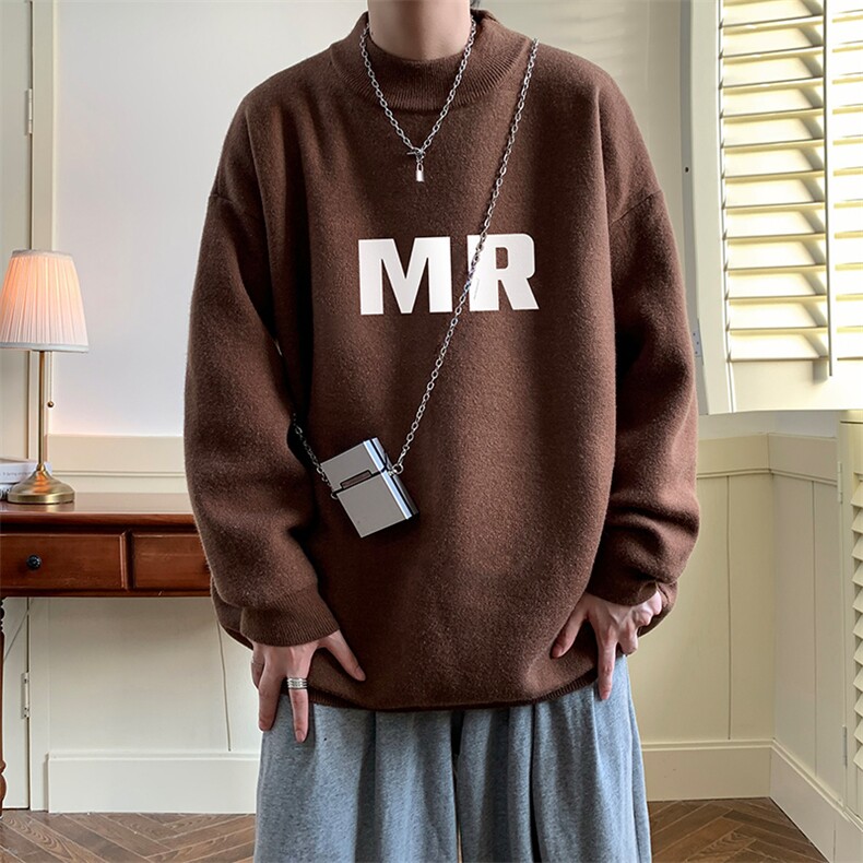 控68半高领毛衣男士大码针织衫男毛线衣男M18253-P45加绒款-P65,男装针织衫/毛衣,电商A040