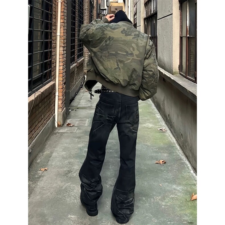 706-1-MY9633-P105现货冬季美式假两件连帽迷彩棉服保暖外套,男装棉衣,星座706-1