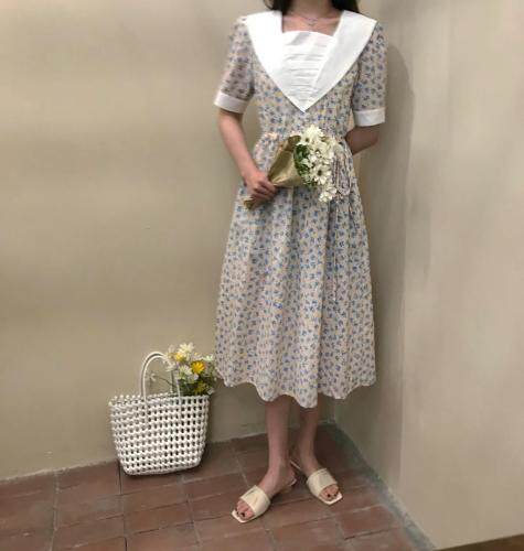 夏季拼接碎花裙，女装，五和六季