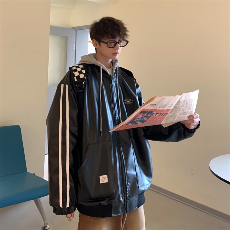 J53-P85港风PU皮夹克外套男---现货~现货~现货！,男装夹克,星座1408-1