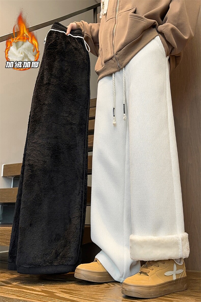 2024冬季新款内景大码超厚北极绒加绒卫裤M-5XHK241003-P60,男装休闲裤,电商A022
