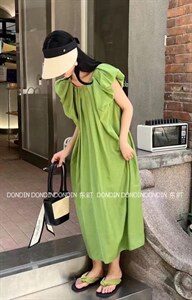 现货 压褶A版连衣裙图片