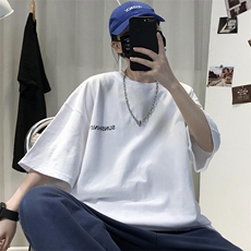XZ115A-T06200克纯棉男女字母印花大码S-5XL10色T恤衫圆领半袖，男装T恤，星座115A-3