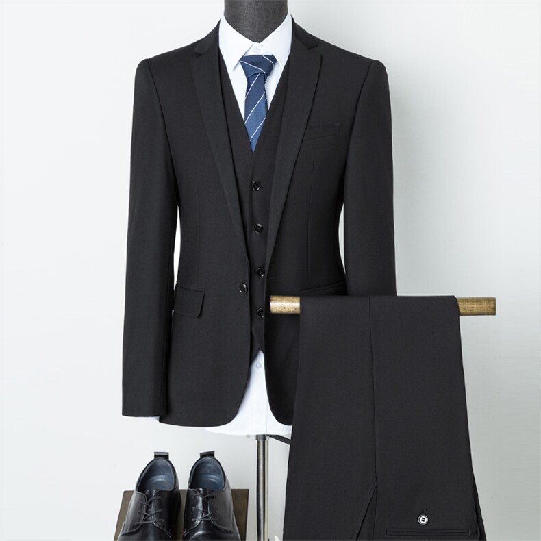 新款西服套装中青年男士西装男外套商务休闲正装三件套HB851-P235,男装西服套装,电商B212（原钱塘6029）
