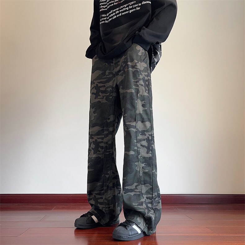 2025秋季新款美式高街迷彩潮流直筒牛仔裤B315-K114-p55控78,男装牛仔裤,电商B315