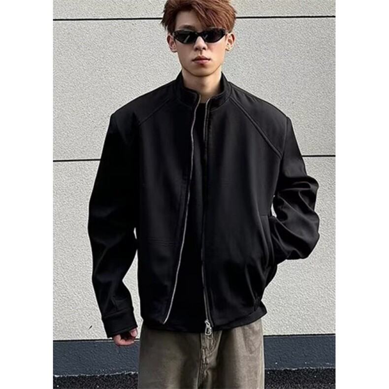 新款休闲青年外套立领纯色男士秋冬款高级男装上衣JD3,女装短外套,星座1116A（原606A-3）