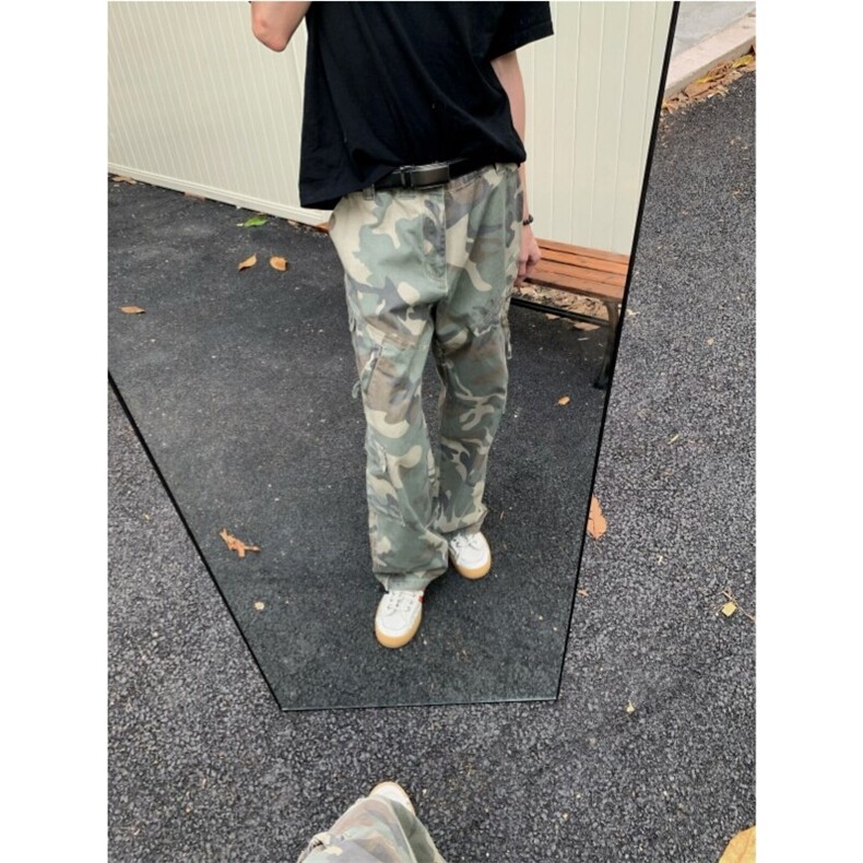 档口签约模特，放心冲抖音品质迷彩ins休闲高街工装裤长裤,男装工装外套,星座807