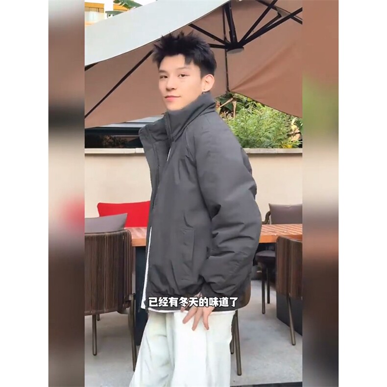 现货美式高街休闲夹克冬季三防立领纯色户外工装加厚棉服外套,男装夹克,电商A486