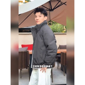 现货美式高街休闲夹克冬季三防立领纯色户外工装加厚棉服外套图片