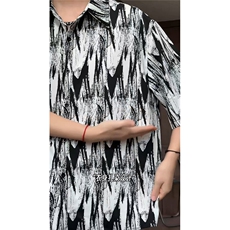 短袖衬衫男+短裤男套装男100%聚酯纤维M-5XL大码TZ78721P50控98，男装牛仔裤，星座226-1