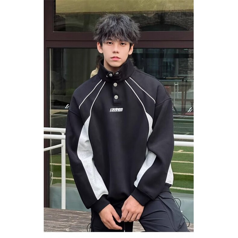 秋冬加绒卫衣男韩版新款圆领宽松上衣chic港风潮流WY028-P60,男装卫衣,星座308B-2
