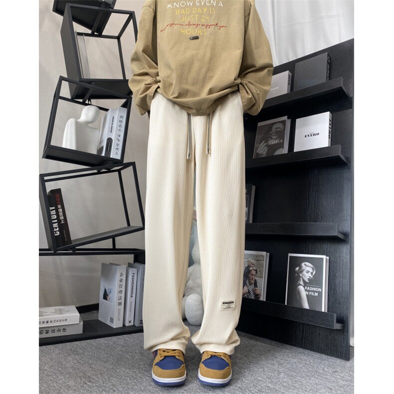 港风春季新款潮流垂感小标宽松直筒休闲裤B315-K24023-p50控68图片