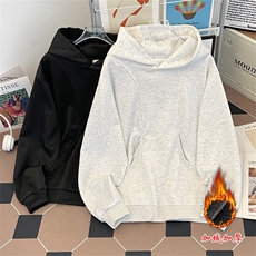 加绒加厚冬款男连帽卫衣拼接宽松休闲夹克外套WY06P50加绒P55，男装夹克，星座1013-1