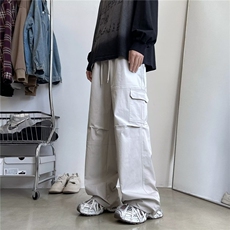 港风秋款男工装裤大口袋阔腿宽松休闲长裤H0013P45，男装工装外套，星座1013-1