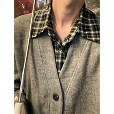 韩系假两件新款潮流拼接衬衫外套男女春秋日系开衫针织懒惰风毛衣，男装针织衫/毛衣，星座506A