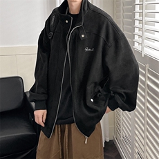 2024现货新款立领鹿皮绒夹克外套男绣花上衣A351-AJ2520-P105，男装夹克，电商A351