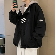春季连帽男街头假两件夹克港风日系潮流情侣棒球服外套W2571-P56，男装夹克，星座512-2