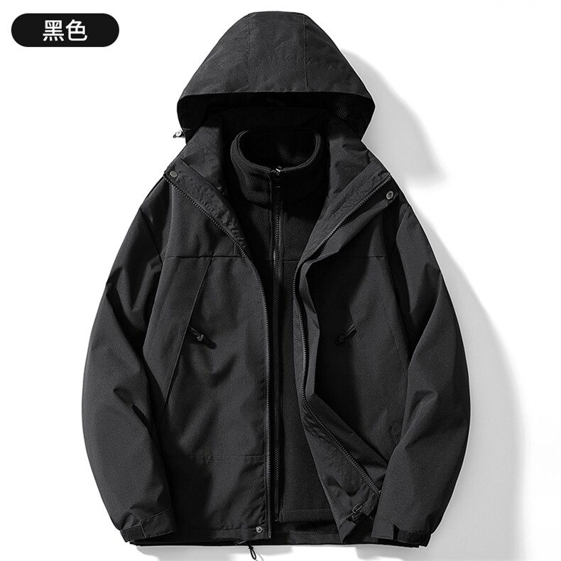23658-特P70冬季男女同款三合一冲锋衣摇粒内胆连帽棉衣外套,男装夹克,星座109-1