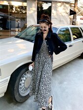 秋季牛仔碎花裙，其它，吉之红