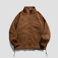 复古麂皮绒夹克男宽松落肩简约纯色上衣外套157B-MYY-JK720-P78，男装夹克，电商A157B