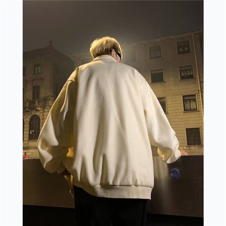 美式复古小众设计感宽松棒球服外套女春秋款高级感翻领牛角扣夹克,男装夹克,星座1210-1