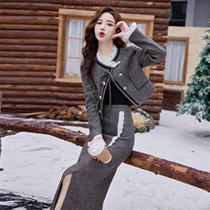 《现货bao款》2026早春小香风套装长裙女优雅法式半身裙两件套女，女装套装/套裙，众宇琦