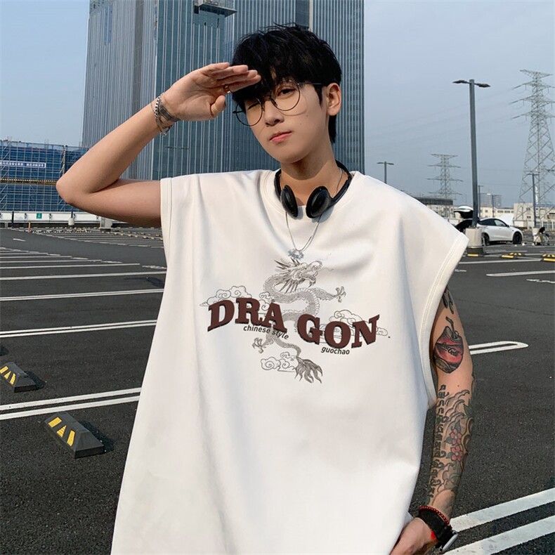 ！2025夏季新款男士无袖T恤情侣麂皮绒背心TLBX08特P18控38,男装T恤,电商B220