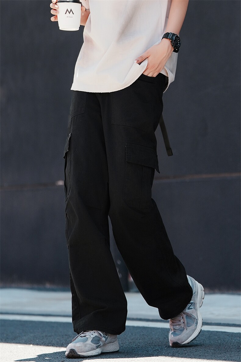双色高级感褶皱工装裤男女款潮直筒宽松休闲长裤子D829/p58,男装工装外套,电商B381-2