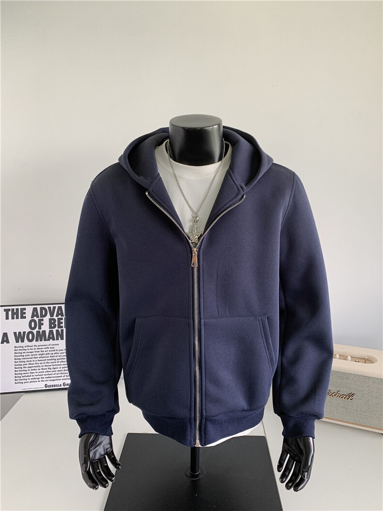 WY806-尺码M-3XL-P48-cleanfit重磅硬挺连帽衫美式拉链开衫卫衣,男装卫衣,星座1811B