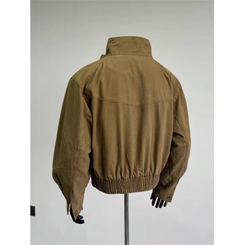 美式卡其色帆布工装夹克男女时尚宽松哈林顿外套男潮LHT1566-P76,男装夹克,星座1008