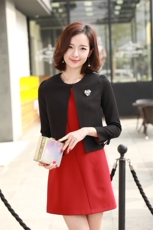短款修身长袖纯色圆领简约百搭优雅短外套2021年秋季，女装短外套，婵米儿