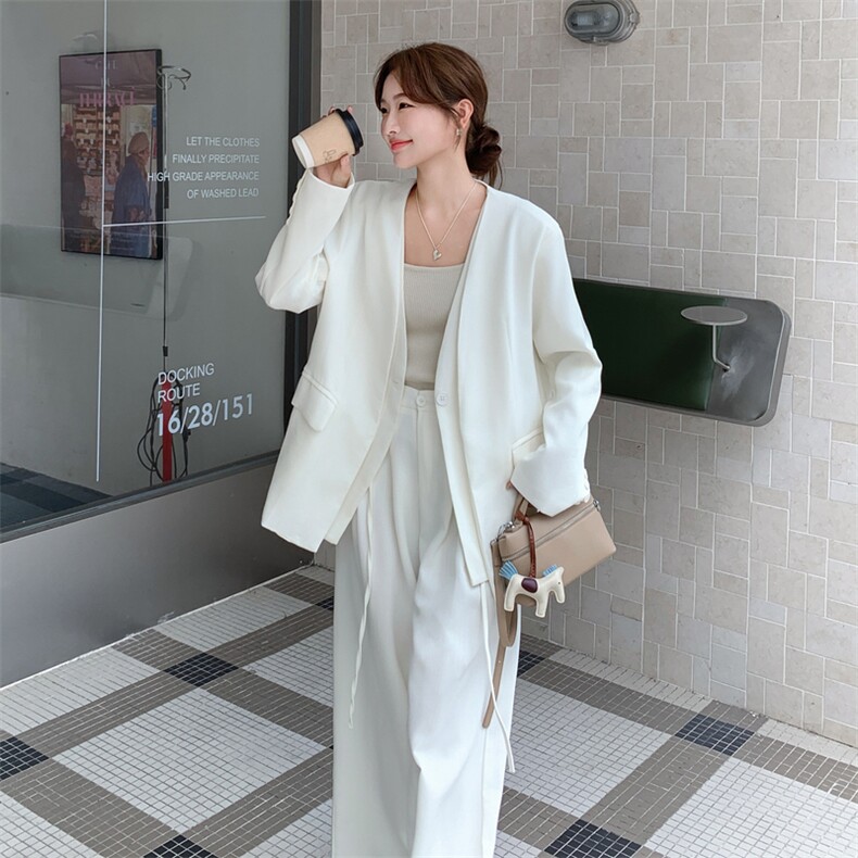 现货假两件西装阔腿裤套装8849P185K278,女装套装/套裙,2C201